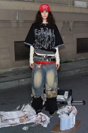 Concert Outfit Street Graffiti POLO Lapel Shirt