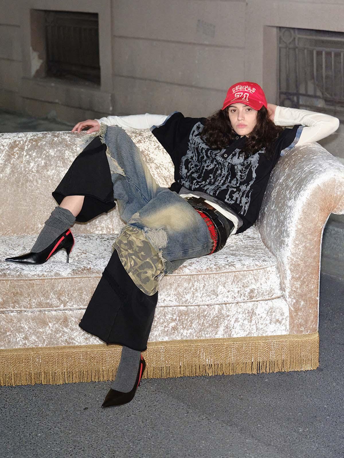 Concert Outfit Street Graffiti POLO Lapel Shirt Concert Outfit Street Graffiti POLO Lapel Shirt