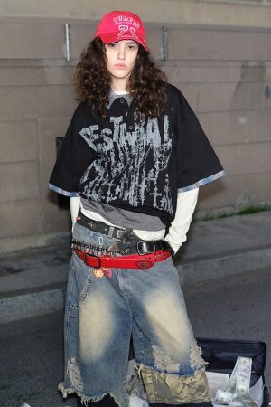 Concert Outfit Street Graffiti POLO Lapel Shirt