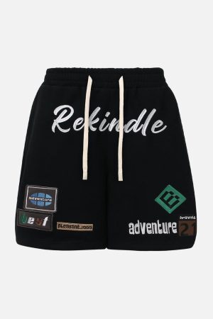 Concert Outfit Street Graphic Drawstring Shorts