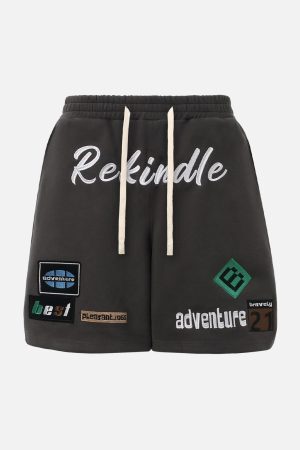 Concert Outfit Street Graphic Drawstring Shorts