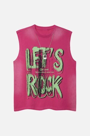 Concert Outfit Street Graphic Spray Print Necklace T-Shirt