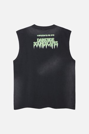 Concert Outfit Street Graphic Spray Print Necklace T-Shirt