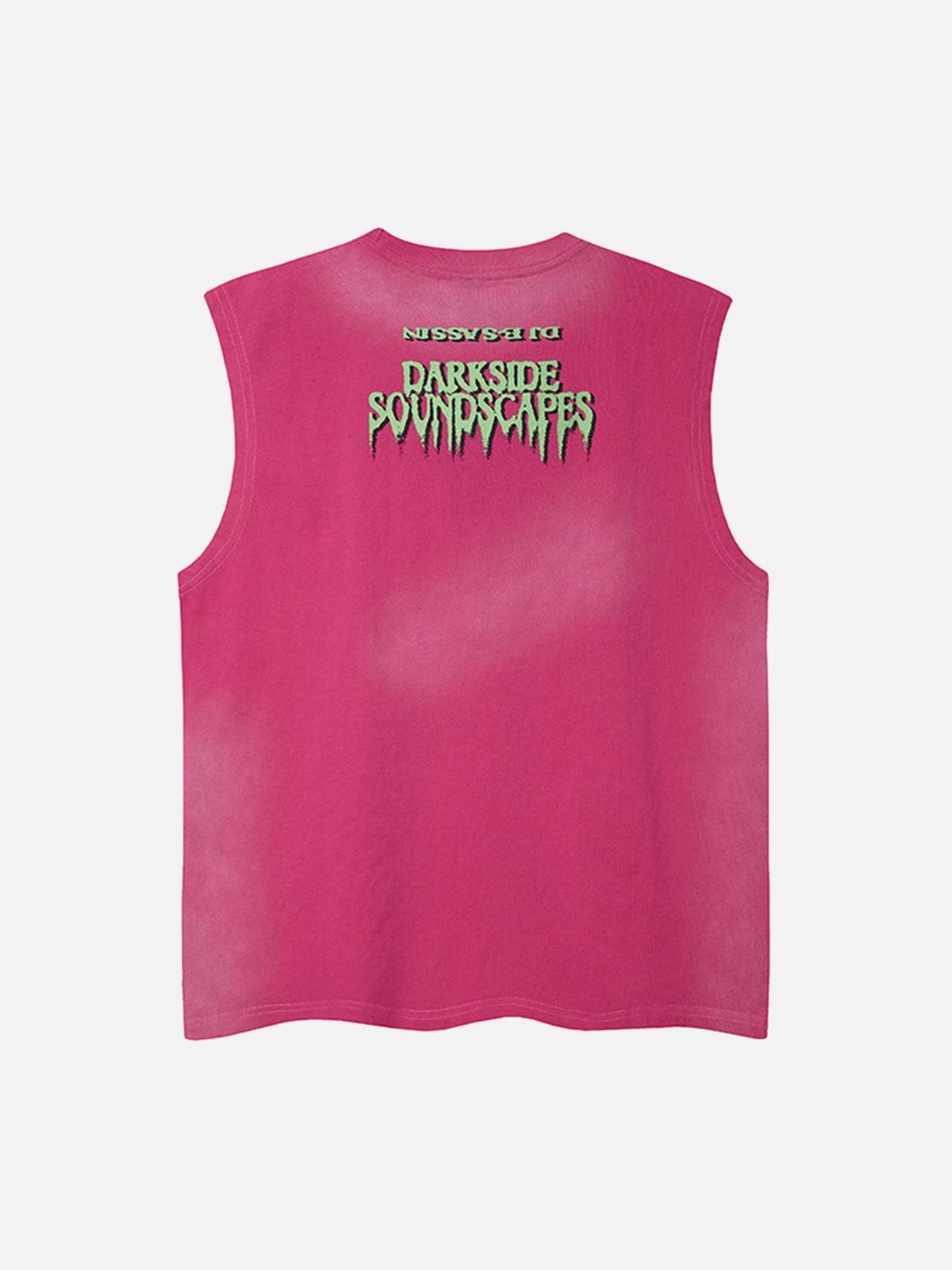 Concert Outfit Street Graphic Spray Print Necklace T-Shirt Concert Outfit Street Graphic Spray Print Necklace T-Shirt