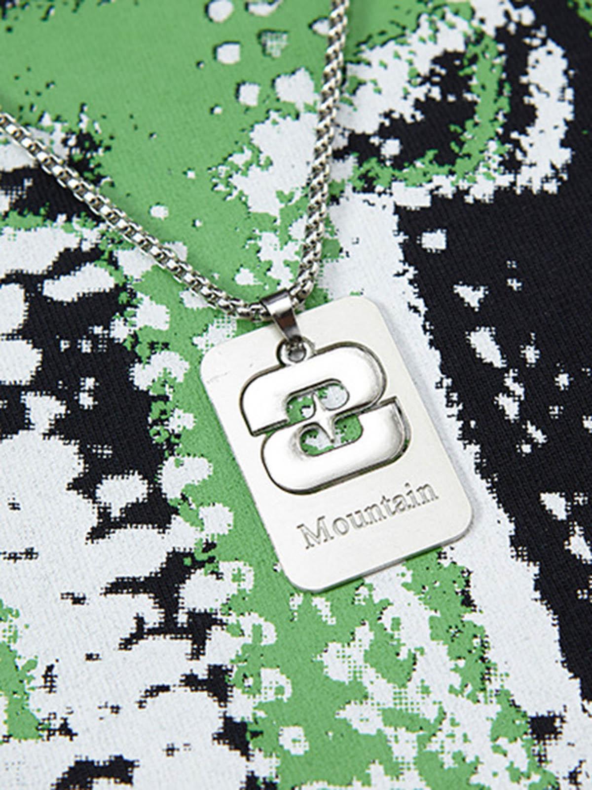 Concert Outfit Street Graphic Spray Print Necklace T-Shirt Concert Outfit Street Graphic Spray Print Necklace T-Shirt