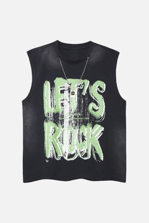 Concert Outfit Street Graphic Spray Print Necklace T-Shirt