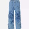 Concert Outfit Street Hand-Painted Graffiti Wide-Leg Jeans