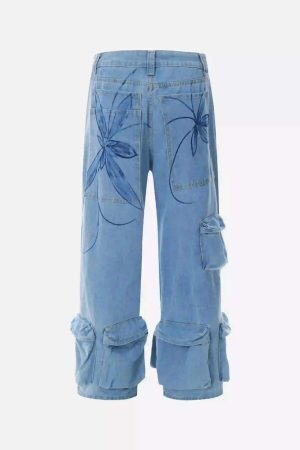 Concert Outfit Street Hand-Painted Graffiti Wide-Leg Jeans