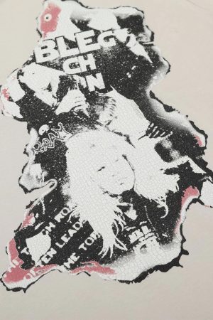 Concert Outfit Street Hip-Hop Portrait Print T-Shirt