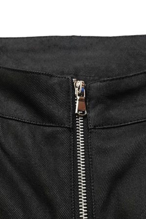 Concert Outfit Street Hip-Hop Structure Zipper Design Washed Jeans