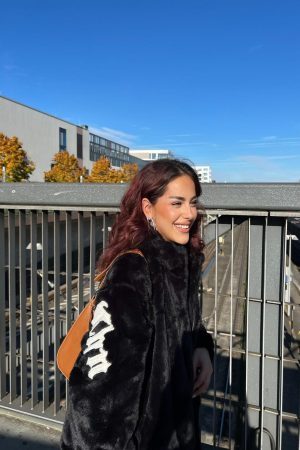 Concert Outfit Street Letter Embroidered Fleece Jacket