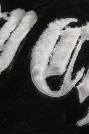 Concert Outfit Street Letter Embroidered Fleece Jacket