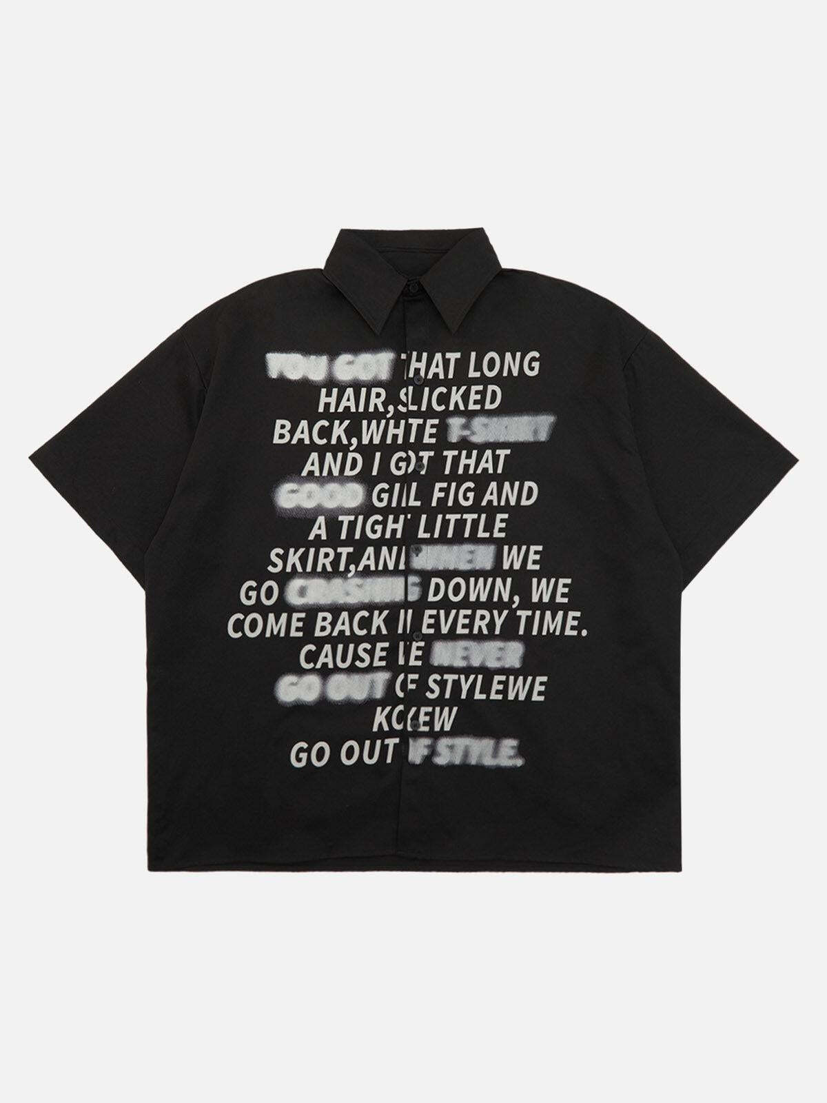 Concert Outfit Street Letter Print Short Sleeve Shirt Concert Outfit Street Letter Print Short Sleeve Shirt