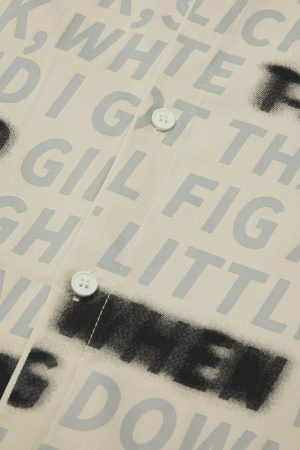 Concert Outfit Street Letter Print Short Sleeve Shirt