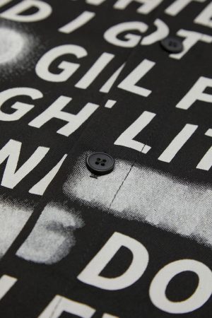 Concert Outfit Street Letter Print Short Sleeve Shirt