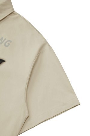 Concert Outfit Street Letter Print Short Sleeve Shirt