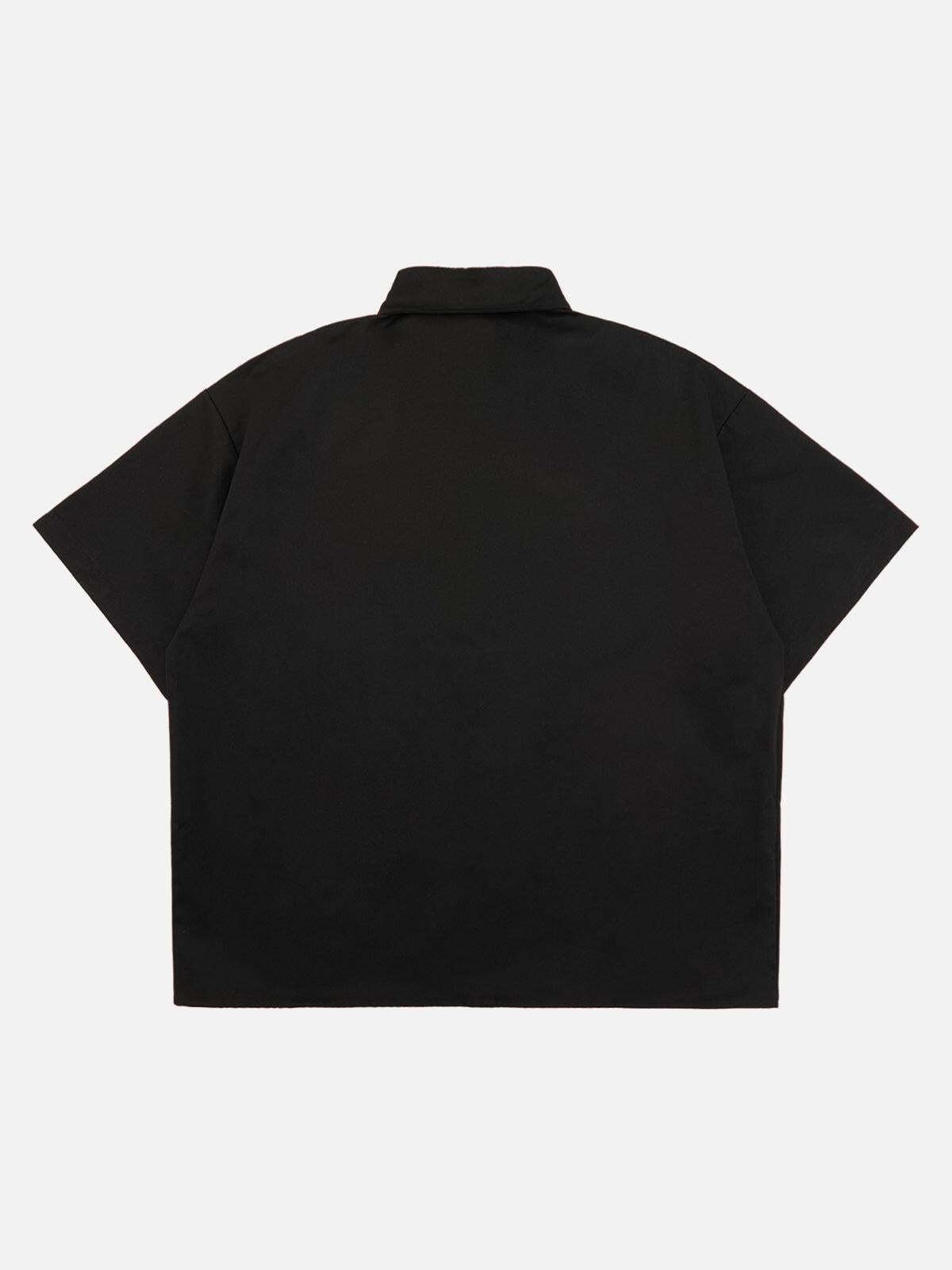 Concert Outfit Street Letter Print Short Sleeve Shirt Concert Outfit Street Letter Print Short Sleeve Shirt