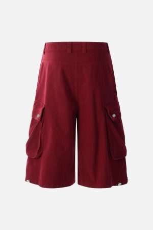 Concert Outfit Street Multi-Pocket Pleated Cargo Jorts