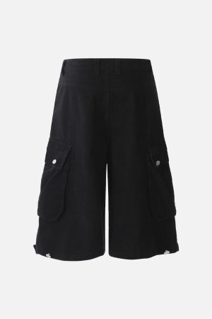 Concert Outfit Street Multi-Pocket Pleated Cargo Jorts