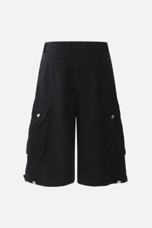 Concert Outfit Street Multi-Pocket Pleated Cargo Jorts