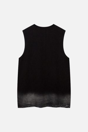 Concert Outfit Street Necklace Graffiti Spray-Painted Vest