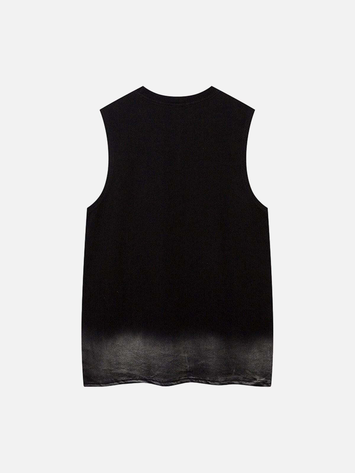 Concert Outfit Street Necklace Graffiti Spray-Painted Vest Concert Outfit Street Necklace Graffiti Spray-Painted Vest