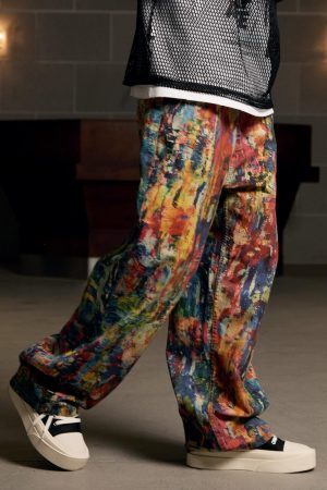 Concert Outfit Street Oil Painting Color Straight Jeans