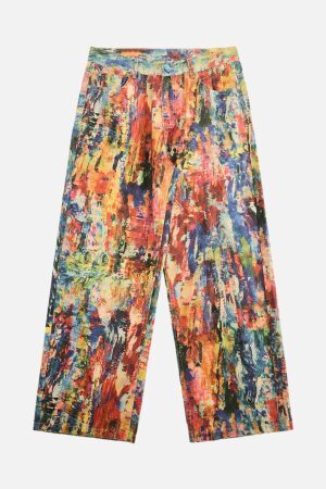 Concert Outfit Street Oil Painting Color Straight Jeans