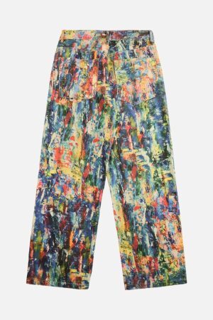 Concert Outfit Street Oil Painting Color Straight Jeans