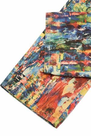 Concert Outfit Street Oil Painting Color Straight Jeans