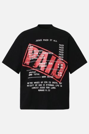 Concert Outfit Street PAID Letter Slogan T-Shirt