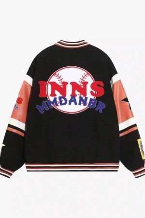 Concert Outfit Street Patchwork Embroidered Baseball Jacket