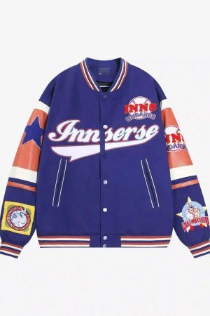 Concert Outfit Street Patchwork Embroidered Baseball Jacket