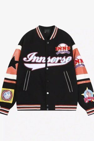 Concert Outfit Street Patchwork Embroidered Baseball Jacket