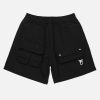 Concert Outfit Street Patchwork Personalized Multi-Pocket Shorts