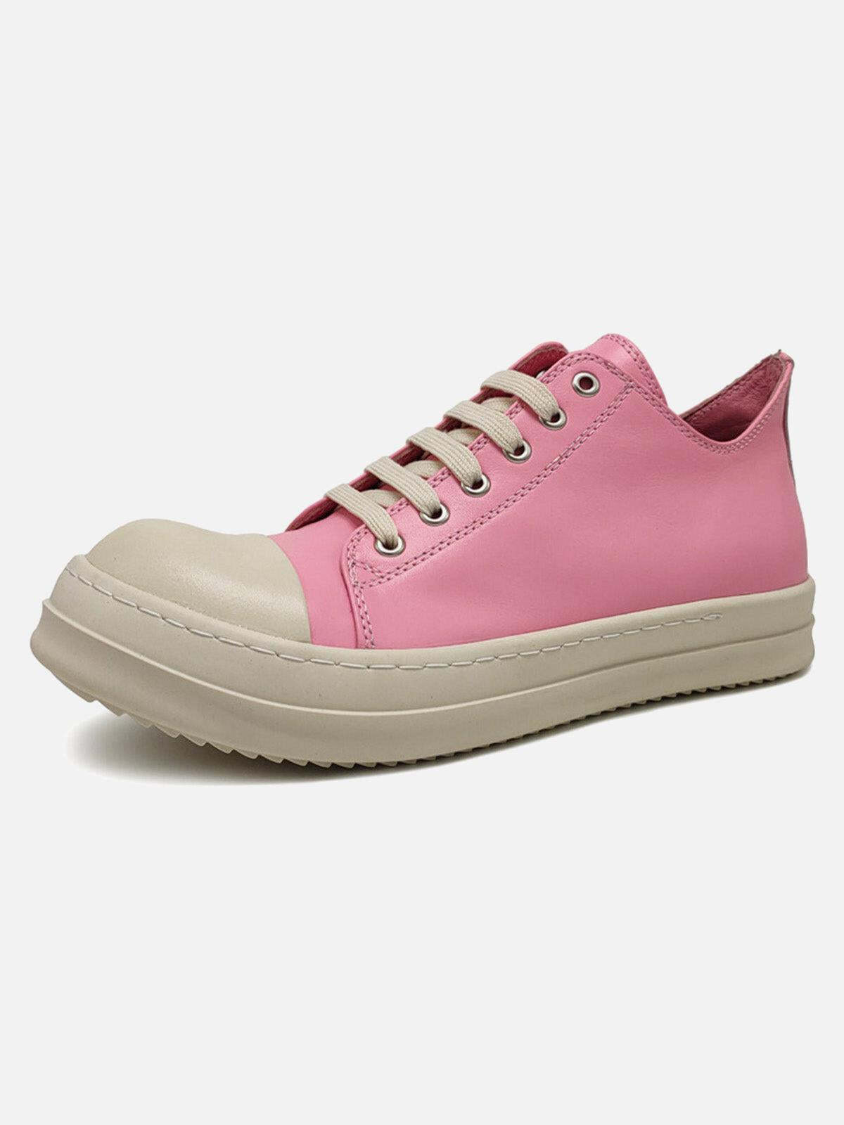 Concert Outfit Street Pink Leather Low-Top Sneakers Concert Outfit Street Pink Leather Low-Top Sneakers