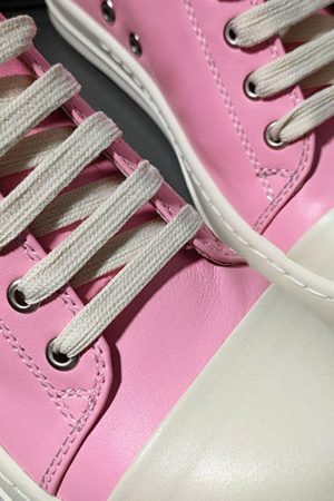 Concert Outfit Street Pink Leather Low-Top Sneakers