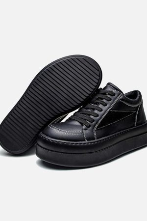 Concert Outfit Street PU Leather Sneakers