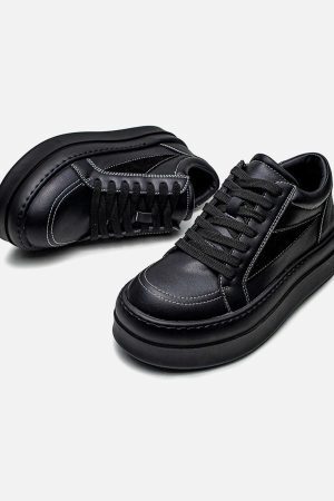 Concert Outfit Street PU Leather Sneakers