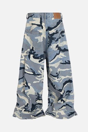 Concert Outfit Street Retro Camouflage Baggy Jeans