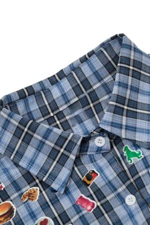 Concert Outfit Street Retro Cleanfit Plaid Shirt
