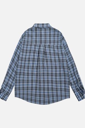 Concert Outfit Street Retro Cleanfit Plaid Shirt