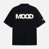 Concert Outfit Street Retro MOOD Patch Embroidered Rivet T-Shirt