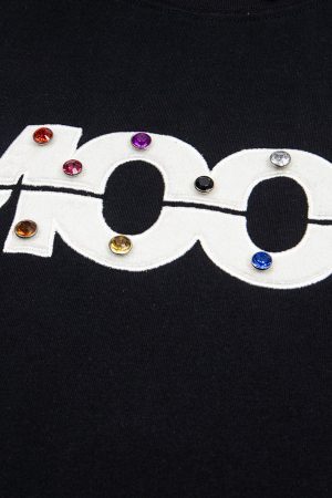 Concert Outfit Street Retro MOOD Patch Embroidered Rivet T-Shirt