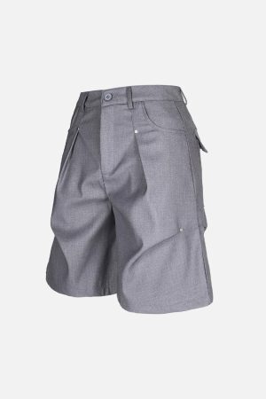 Concert Outfit Street Retro Pleated Rivet Shorts