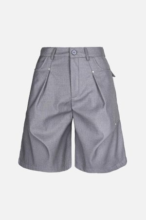 Concert Outfit Street Retro Pleated Rivet Shorts