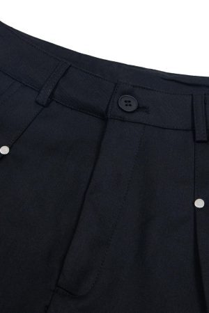 Concert Outfit Street Retro Pleated Rivet Shorts