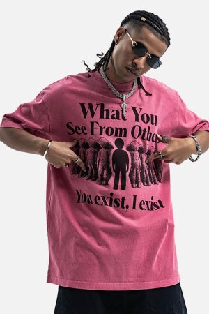 Concert Outfit Street Retro Portrait Letter Print T-Shirt