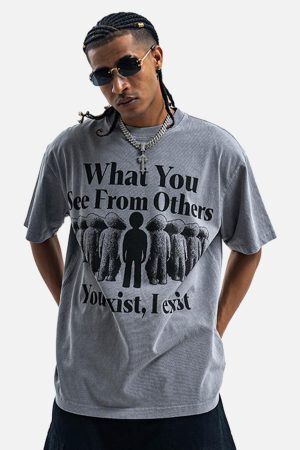 Concert Outfit Street Retro Portrait Letter Print T-Shirt