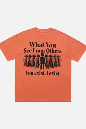 Concert Outfit Street Retro Portrait Letter Print T-Shirt